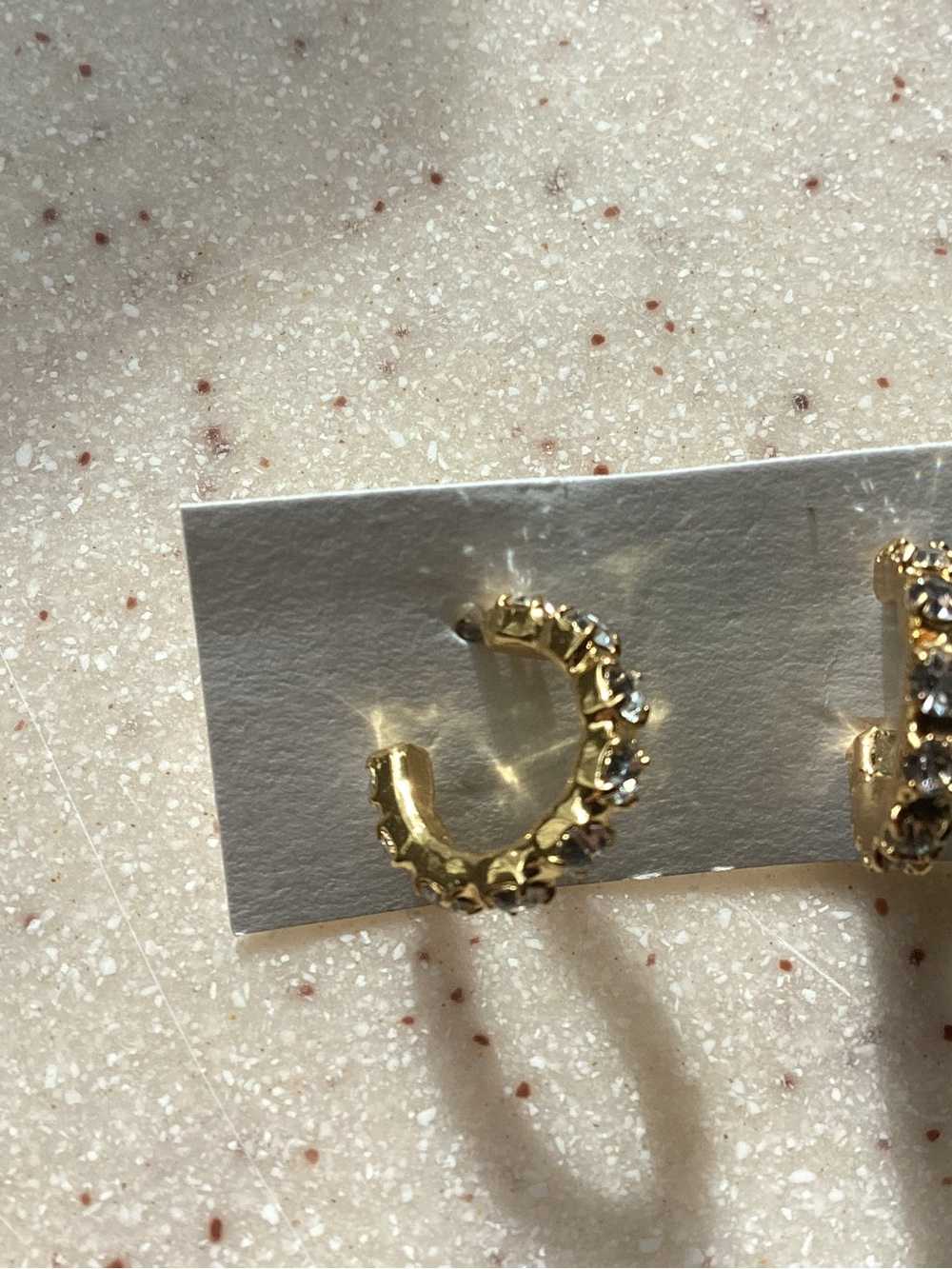 Gold Crystal Accent Hoop Earring - Women Jewelry